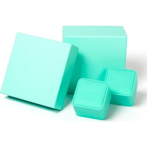 2020 New Sky Blue Wedding Ring Box With Piano Bakes Lacquer Engagement Earring Pendant Jewelry Organizer Gift Box