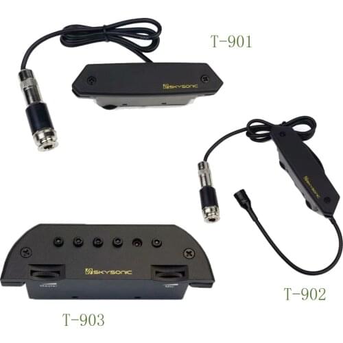 Skysonic T-901 Preamp System Pickup,T-902 T-903 Soundhole Pickup Magnetic Mic Dual Pickup for Classic Folk Acoustic Guitars