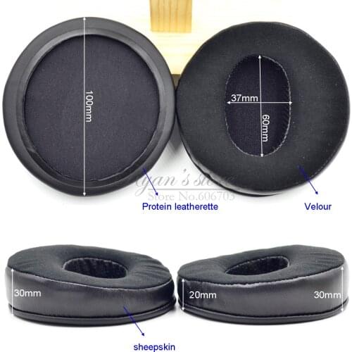 Replacement 100mm Angle Genuine Leather & velour Ear Pads Cushion Replacement parts 4 inch