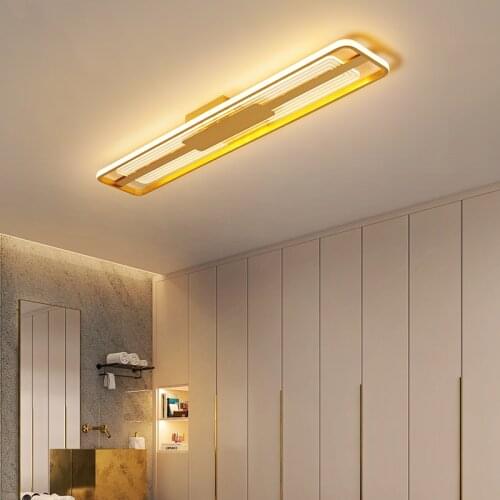 Modern Acrylic Decor LED Ceiling Lights Black&Gold Aluminum Ceiling Lamp For Living Room Bedroom Aisles Kitchen Lighting Fixture