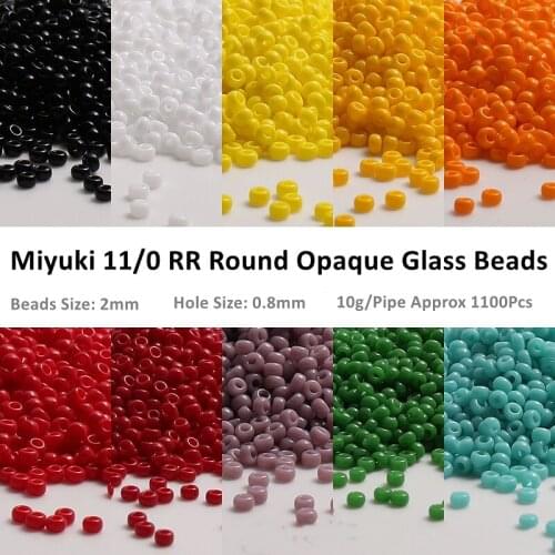 Miyuki 11/0 RR Round Opaque Glass Seedbeads Japan Imported Self-colored Glass Beads For DIY Craft Garments Sewing Suppliers
