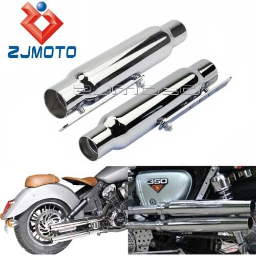 1Pai Universal Exhaust Mufflers 12" Shorty Exhaust Pipes Silencer For Harley Dyna Softail Triumph Honda CB450 Suzuki Cafe Racer