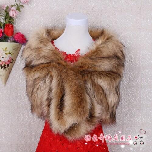 High Quality 2016 Bridal Shawl Fur Stole Faux Fur Wrap Winter Wedding Cape Wedding Wrap White Fur Cape