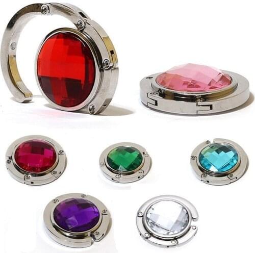 1PC Holder Acrylic Rhinestone Hanger Portable For Purse Bag Foldable Handbag Hot New Hook Fashion