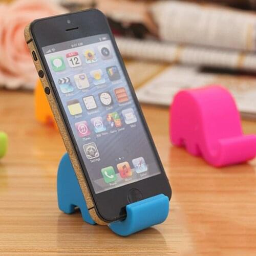 1pcs 4 Colors Mini Elephant Table Phone Holder Desk Mount Stand For Mobile Phone Cell Phone Tablets For IPhone Ipad Samsung