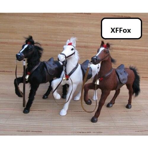 3 pieces a set real life rise up leg horse models plastic&furs simulation horse doll with saddles gift about 24x23cm xf1852