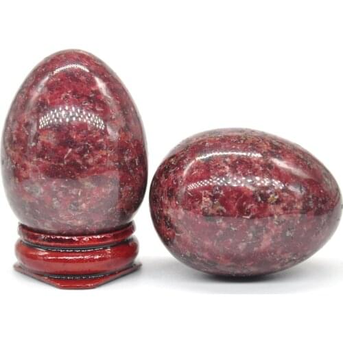34x45mm Red Spot Jasper Egg Shaped Stone Healing Natural Crystal Massage Minerale Gemstone Spiritual Decoration Collection
