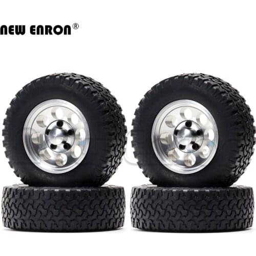 4Pc 1.55 Inch 78MM Rubber Tyre Tire Alloy Beadlock Wheel Rim Hub for RC Crawler Car 1/10 TF2 CC01 LC70 MST JIMNY Axial AX90069