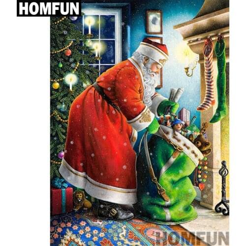 HOMFUN Full Square/Round Drill 5D DIY Diamond Painting "Christmas gift" 3D Embroidery Cross Stitch 5D Home Decor A00954