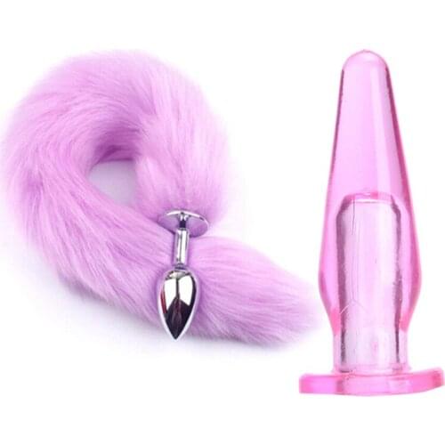 Fox Tail Anal Plug Erotic Accessories Stainless Steel Adult Game Anus Bead Butt Plug Stimulator Sex Product Flirt Toys For Women