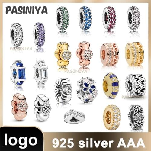 Charm S925 Sterling Silver Beads Bead With Logo Suitable for Original Bracelet Temperament Holiday Birthday Girls girl