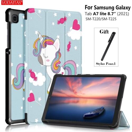 Case for Samsung Galaxy Tab A7 Lite 8.7" (2021) Funda SM-T220/ SM-T225 Smart Cover Ultra Slim Magnetic Folding Skin Stand Shell
