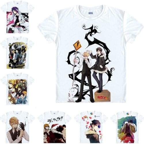 Coolprint Anime Shirt DOLLARS DuRaRaRa DRRR T-Shirts Short Sleeve Orihara Izaya Ryugamine Mikado Cosplay Motivs Hentai Shirts