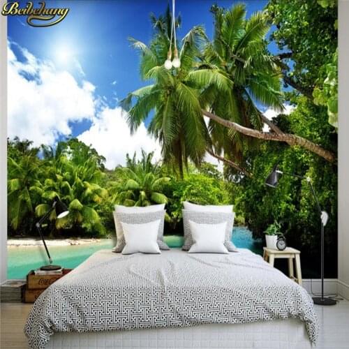Beibehang Custom photo wallpaper hand painted tropical rainforest natural landscape cafe restaurant theme theme hotel fresco