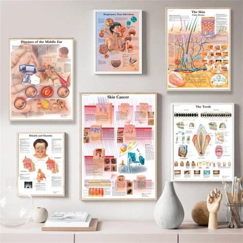 Map Silk Painting Wall Pictures for Medical Education Office Home Decor Human Anatomy Muscles System Body Art Poster Canvas
