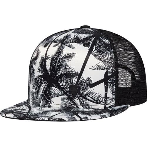 Cap Snapback Men Summer Sun Beach Dad Hat Flat Bill Breathable White Adjustable Mesh Baseball Sports Accessory For Teenagers