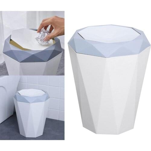 Swing-Top Lid Recycling Bin for Home, Kitchen, and Bathroom 12L
