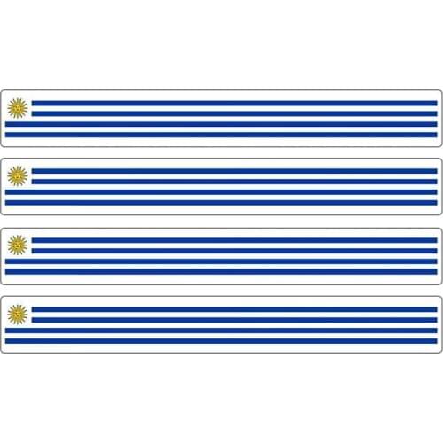 Hot 4pcs Patriotic Stickers Flag Stripes Vinyl PVC 13cm X 1.7cm Car Motorcycle Reflective Tuning Uruguay Car Sticker
