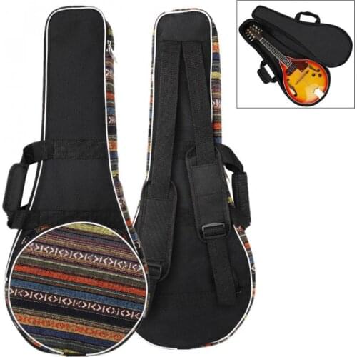 National Style Mandolin Backpack Knitted Double Straps Pad Cotton Thickening Soft Gig Case