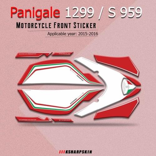 New 3D Gel Motorcycle Front Fairing Sticker Protector Number Board Moto Engine Vehicle For Ducati Panigale 1299 S 959 2016