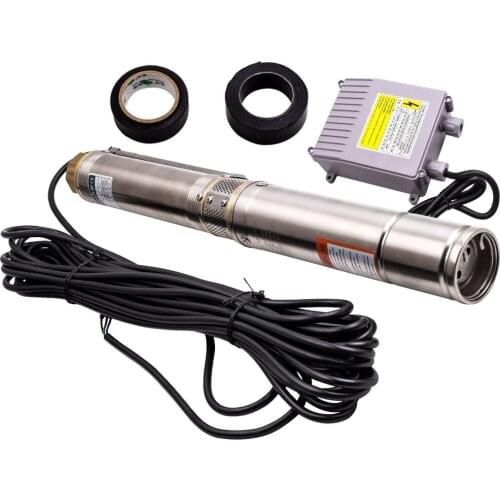 3” 2500L/H 250W Deep Well Borehole Submersible Bore Water Pump +10m Cable Stainless Steel