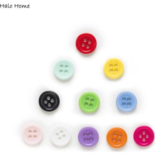 100pcs 4 Hole Round Resin Buttons Clothing Home Sewing Scrapbooking Decor Card Making DIY 11mm