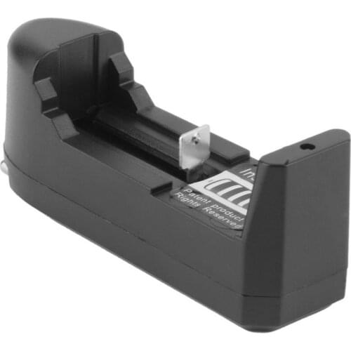 Black EU Plug Adjustable Charger For 3.7V 500mA 18650 AC 100-240V / 47-63 Hz Li-ion Rechargeable Battery