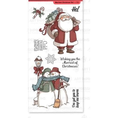 Merriest Christmas Clear Stamps Scrapbooking Stencil For Decor Embossing Stamp DIY Greeting Card Handmade Navidad 2021 New Year