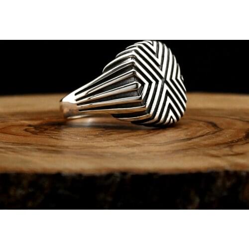 Hand Made Real 925 Sterling Silver Ring For Men Without Stone Jewelry Fashion Vintage Gift Onyx Aqeq Mens Accessories All size