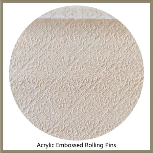 6.5 inch Acrylic Fondant christmas embossing rolling pin