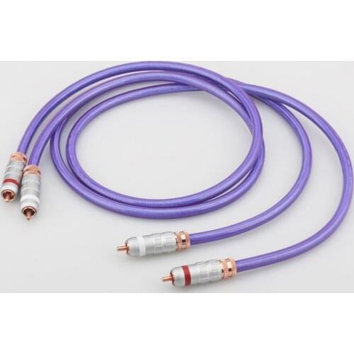 Audiocrast A20 copper silver plated HiFi Audio RCA interconnect cable with RCA plug Analog HIFI Cable