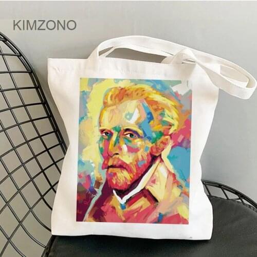 Van Gogh shopping bag tote eco bolso reusable shopper cotton bag cloth woven jute fabric custom