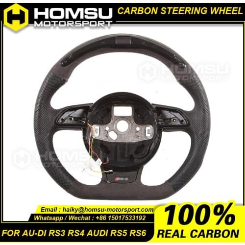 RS3 RS4 LED Carbon Fiber Steering Wheel For audi RS5 RS6 LED Carbon Fiber Steering Wheel for RS3 RS4