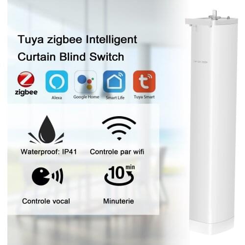 Tuya ZigBee Intelligent Curtain Motor Blind Switch Electric Motorized Curtain Roller Curtain Motor with Alexa Google Assistant