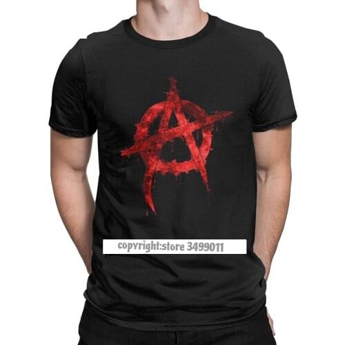 Vintage Anarchy Anarchist Tshirts Men Crewneck Premium Cotton Tops T Shirt Harajuku Fitness Tees Streetwear Camisas