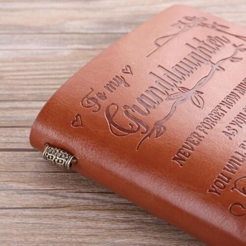 YYDS Vintage Engraved Faux Leather Journal Notebook Diary to Grandson Granddaughter Travel Notepad Gift 20x12cm