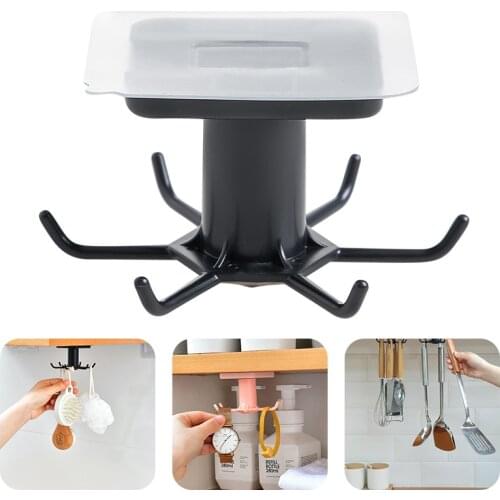 Rotatable Kitchen Organizer Rack Kitchen Goods Storage Container Suitable for Kitchens & Bathroom Hook Storage Racks