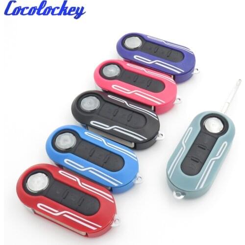 Cocolockey Replacement 3Buttons Flip Folding Car Shell Key Fit for FIAT 500 Panda Punto Bravo Blank Key Cover 3 Buttons