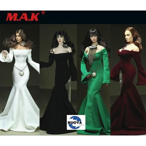 1/6 Female Strapless Long Sleeves Evening Dress Model 4 Colors Fit PH TBL Doll only dress