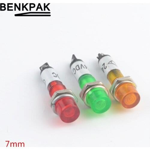 10pcs 7mm Power Indicator Pilot Light Lamp Xd7-1
