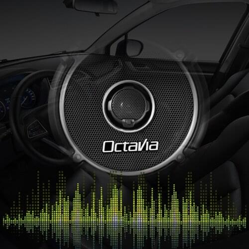 10pcs 3D aluminum speaker stereo speaker badge emblem Sticker for Skoda Octavia a5 a7 A9 2017 2018 Accessories Car Styling