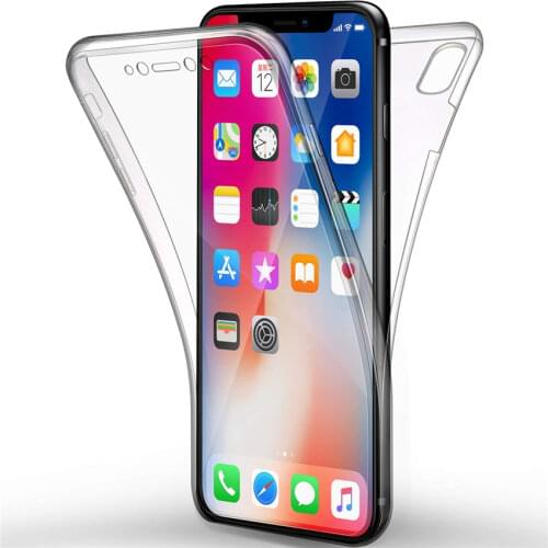2Pcs Front Back Soft Silicon Case For iPhone X XS MAX XR 6 6S 7 8 Plus Full Protection Cover On iPhone 5 5S SE I5 I6 I7 I8 Funda