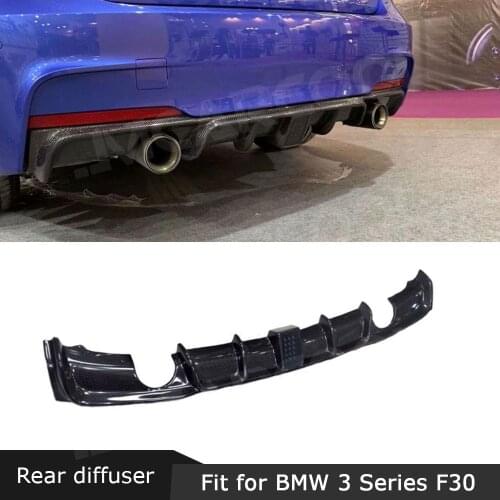 Carbon Fiber / FRP Rear Bumper Lip Diffuser With LED Light For BMW 3 Series F30 F35 M Sport 2012-2018 Bumper Spoiler Car Styling