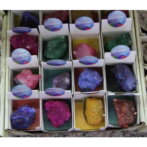 32pcs Druzy Drusy Stone Crystal Geode Beads Quartz Gems Stone Pendant Mixed colors Hole Beads