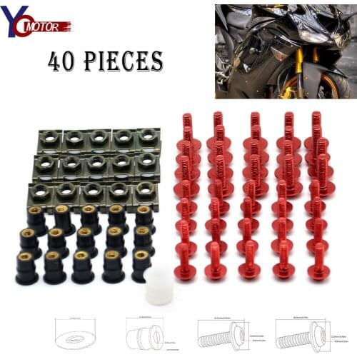 40PCS fairing screw bolt windscreen screw Motorcycle accessories FOR SUZUKI B-KING1300 HAYABUSA/GSXR1300 YAMAHA XJR400/1300 BMW