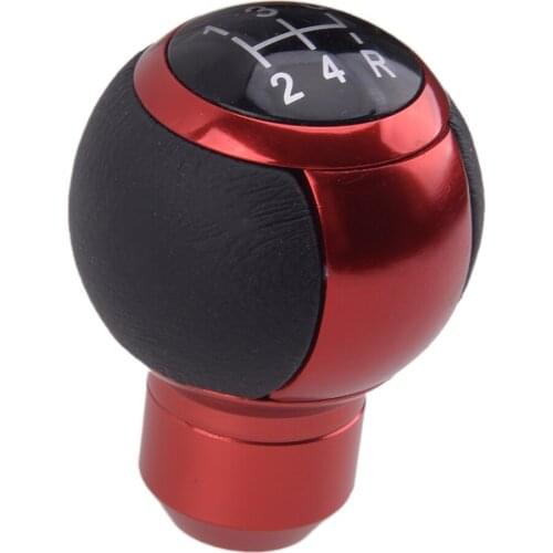 5 Speed Round Red Manual Transmission Car Gear Shifter Shift Lever Knob Universal