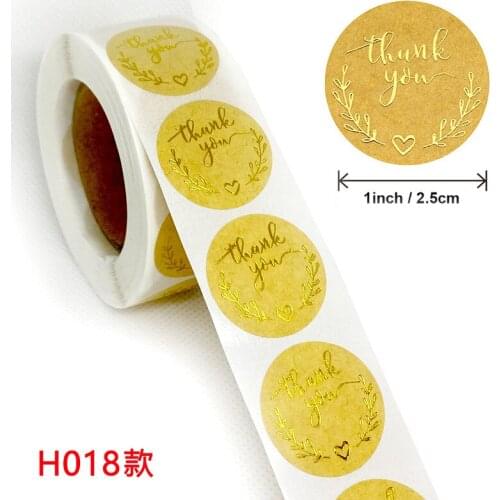 500s Round Retro Kraft Handmade Cross Stickers Gold Foil Glitter Bling Seal Labels for Envelope Gifts Package Thank You Stikers