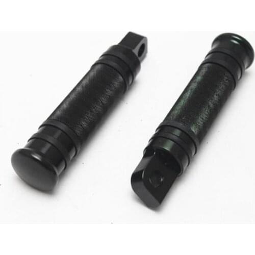 Aluminum Cylindrical Knurled Foot Pegs Footpegs Set For 2 Pcs Black