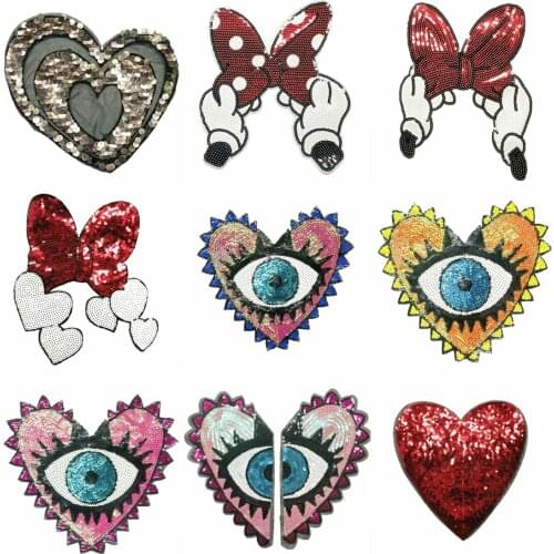 Large embroidery big love heart cartoon patches for clothing AM-48