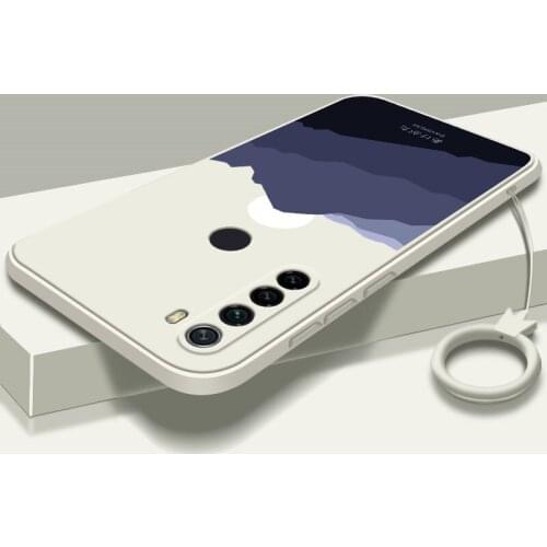 Liquid Silicone For Xiaomi Redmi Note 7 8 Pro Case Matte Daybreak Painting For Xiaomi Mi 10 t 9T Redmi K20 K30S Protective Cover